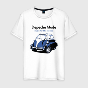 Мужская футболка хлопок с принтом Depeche Mode   For the masses car , 100% хлопок | прямой крой, круглый вырез горловины, длина до линии бедер, слегка спущенное плечо. | 