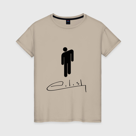 Женская футболка хлопок с принтом Billie Eilish Pirate Baird OConnell в Тюмени, 100% хлопок | прямой крой, круглый вырез горловины, длина до линии бедер, слегка спущенное плечо | 
