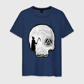 Мужская футболка хлопок с принтом Смерть и иллюминаты в Рязани, 100% хлопок | прямой крой, круглый вырез горловины, длина до линии бедер, слегка спущенное плечо. | 