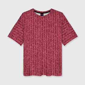 Женская футболка oversize 3D с принтом Тёмный красно розовый полосатый в Тюмени,  |  | 