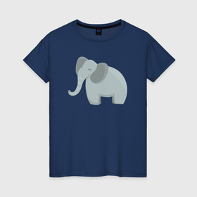 Женская футболка хлопок с принтом Улыбка слона в Санкт-Петербурге, 100% хлопок | прямой крой, круглый вырез горловины, длина до линии бедер, слегка спущенное плечо | 