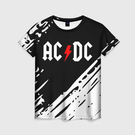 Женская футболка 3D с принтом Ac dc rock в Курске, 100% полиэфир ( синтетическое хлопкоподобное полотно) | прямой крой, круглый вырез горловины, длина до линии бедер | Тематика изображения на принте: 