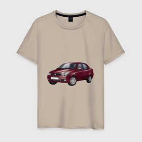 Мужская футболка хлопок с принтом Fiat Albea в Курске, 100% хлопок | прямой крой, круглый вырез горловины, длина до линии бедер, слегка спущенное плечо. | 
