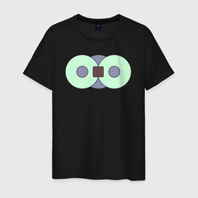 Мужская футболка хлопок с принтом Два диска соединённые в Санкт-Петербурге, 100% хлопок | прямой крой, круглый вырез горловины, длина до линии бедер, слегка спущенное плечо. | 