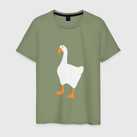 Мужская футболка хлопок с принтом Untitled goose game honk , 100% хлопок | прямой крой, круглый вырез горловины, длина до линии бедер, слегка спущенное плечо. | 