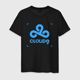 Мужская футболка хлопок с принтом Cloud9   tecnic blue в Белгороде, 100% хлопок | прямой крой, круглый вырез горловины, длина до линии бедер, слегка спущенное плечо. | Тематика изображения на принте: 