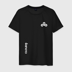 Мужская футболка хлопок с принтом Cloud9   white logo в Санкт-Петербурге, 100% хлопок | прямой крой, круглый вырез горловины, длина до линии бедер, слегка спущенное плечо. | 