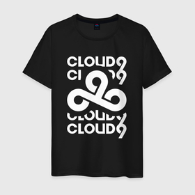 Мужская футболка хлопок с принтом Cloud9   in logo в Курске, 100% хлопок | прямой крой, круглый вырез горловины, длина до линии бедер, слегка спущенное плечо. | 
