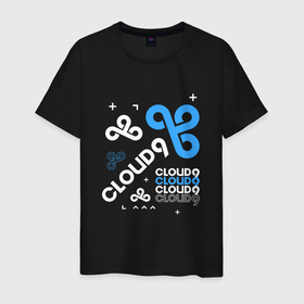 Мужская футболка хлопок с принтом Cloud9   geometry в Санкт-Петербурге, 100% хлопок | прямой крой, круглый вырез горловины, длина до линии бедер, слегка спущенное плечо. | 