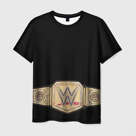 Мужская футболка 3D с принтом Неоспоримый чемпион Вселенной WWE в Кировске, 100% полиэфир | прямой крой, круглый вырез горловины, длина до линии бедер | Тематика изображения на принте: 