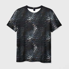 Мужская футболка 3D с принтом Блестящая  металлическая броня в Екатеринбурге, 100% полиэфир | прямой крой, круглый вырез горловины, длина до линии бедер | 