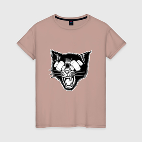 Женская футболка хлопок с принтом Слепой кот кричит в Белгороде, 100% хлопок | прямой крой, круглый вырез горловины, длина до линии бедер, слегка спущенное плечо | 