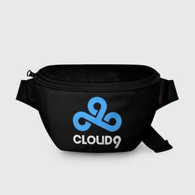 Поясная сумка 3D с принтом Cloud9   esports logo в Санкт-Петербурге, 100% полиэстер | плотная ткань, ремень с регулируемой длиной, внутри несколько карманов для мелочей, основное отделение и карман с обратной стороны сумки застегиваются на молнию | 