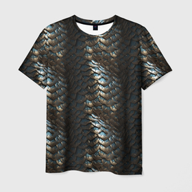 Мужская футболка 3D с принтом Классическая старая  броня текстура в Курске, 100% полиэфир | прямой крой, круглый вырез горловины, длина до линии бедер | 