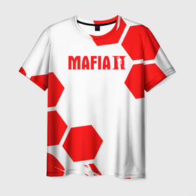 Мужская футболка 3D с принтом Mafia соты красные в Санкт-Петербурге, 100% полиэфир | прямой крой, круглый вырез горловины, длина до линии бедер | Тематика изображения на принте: 