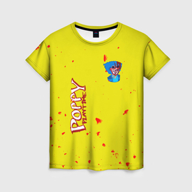 Женская футболка 3D с принтом Poppy Playtime Хагги Вагги монстр в Новосибирске, 100% полиэфир ( синтетическое хлопкоподобное полотно) | прямой крой, круглый вырез горловины, длина до линии бедер | 