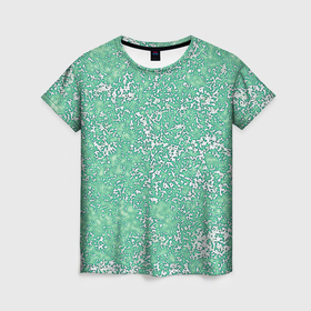 Женская футболка 3D с принтом Текстура изумрудный в Кировске, 100% полиэфир ( синтетическое хлопкоподобное полотно) | прямой крой, круглый вырез горловины, длина до линии бедер | 