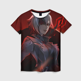 Женская футболка 3D с принтом Genshin Impact Арлекино red , 100% полиэфир ( синтетическое хлопкоподобное полотно) | прямой крой, круглый вырез горловины, длина до линии бедер | 