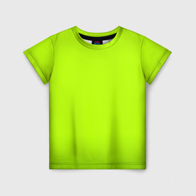 Детская футболка 3D с принтом Яркий салатовый с лёгким затемнением в Тюмени, 100% гипоаллергенный полиэфир | прямой крой, круглый вырез горловины, длина до линии бедер, чуть спущенное плечо, ткань немного тянется | 