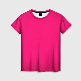 Женская футболка 3D с принтом Фуксия мягкий градиент в Петрозаводске, 100% полиэфир ( синтетическое хлопкоподобное полотно) | прямой крой, круглый вырез горловины, длина до линии бедер | 