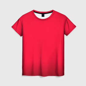 Женская футболка 3D с принтом Карминово красный мягкий градиент с затемнением в Тюмени, 100% полиэфир ( синтетическое хлопкоподобное полотно) | прямой крой, круглый вырез горловины, длина до линии бедер | 