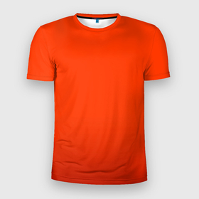Мужская футболка 3D Slim с принтом Пылкий красно оранжевый градиент в Санкт-Петербурге, 100% полиэстер с улучшенными характеристиками | приталенный силуэт, круглая горловина, широкие плечи, сужается к линии бедра | 