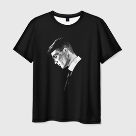 Мужская футболка 3D с принтом Thomas shelby x в Тюмени, 100% полиэфир | прямой крой, круглый вырез горловины, длина до линии бедер | 
