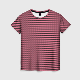 Женская футболка 3D с принтом Розовый имитация сетки паттерн в Курске, 100% полиэфир ( синтетическое хлопкоподобное полотно) | прямой крой, круглый вырез горловины, длина до линии бедер | 