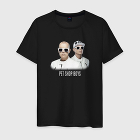 Мужская футболка хлопок с принтом Pet Shop Boys   A Band , 100% хлопок | прямой крой, круглый вырез горловины, длина до линии бедер, слегка спущенное плечо. | 