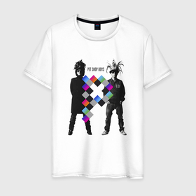 Мужская футболка хлопок с принтом Pet Shop Boys   duet from england в Курске, 100% хлопок | прямой крой, круглый вырез горловины, длина до линии бедер, слегка спущенное плечо. | 
