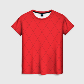 Женская футболка 3D с принтом Алый арлекин в Кировске, 100% полиэфир ( синтетическое хлопкоподобное полотно) | прямой крой, круглый вырез горловины, длина до линии бедер | 