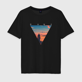 Мужская футболка хлопок Oversize с принтом Dune   Desert в Курске, 100% хлопок | свободный крой, круглый ворот, “спинка” длиннее передней части | Тематика изображения на принте: 