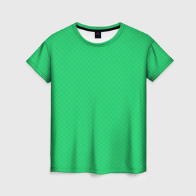 Женская футболка 3D с принтом Яркий зелёный текстурированный в мелкий квадрат в Курске, 100% полиэфир ( синтетическое хлопкоподобное полотно) | прямой крой, круглый вырез горловины, длина до линии бедер | 