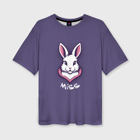 Женская футболка oversize 3D с принтом Мисс крольчиха в Санкт-Петербурге,  |  | 