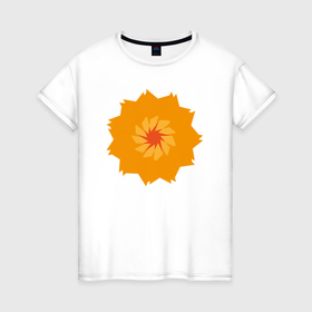 Женская футболка хлопок с принтом Махровый векторный цветок в Новосибирске, 100% хлопок | прямой крой, круглый вырез горловины, длина до линии бедер, слегка спущенное плечо | 