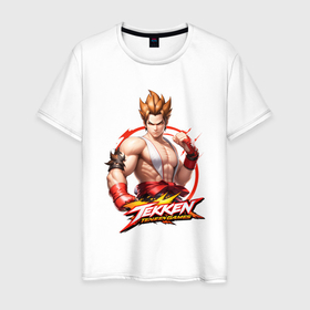 Мужская футболка хлопок с принтом Персонаж из игры Tekken в Новосибирске, 100% хлопок | прямой крой, круглый вырез горловины, длина до линии бедер, слегка спущенное плечо. | 