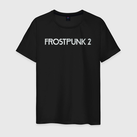 Мужская футболка хлопок с принтом Frostpunk 2 logo в Белгороде, 100% хлопок | прямой крой, круглый вырез горловины, длина до линии бедер, слегка спущенное плечо. | 