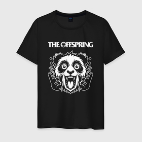 Мужская футболка хлопок с принтом The Offspring rock panda в Петрозаводске, 100% хлопок | прямой крой, круглый вырез горловины, длина до линии бедер, слегка спущенное плечо. | 