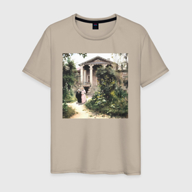 Мужская футболка хлопок с принтом Бабушкин сад в Курске, 100% хлопок | прямой крой, круглый вырез горловины, длина до линии бедер, слегка спущенное плечо. | 