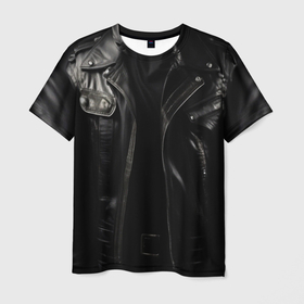 Мужская футболка 3D с принтом Косуха терминатора чёрная , 100% полиэфир | прямой крой, круглый вырез горловины, длина до линии бедер | 