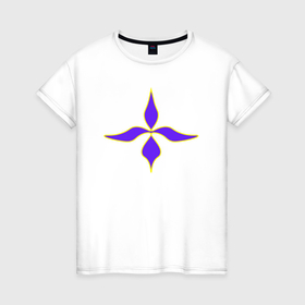 Женская футболка хлопок с принтом Узорные четыре лепестка в Тюмени, 100% хлопок | прямой крой, круглый вырез горловины, длина до линии бедер, слегка спущенное плечо | 
