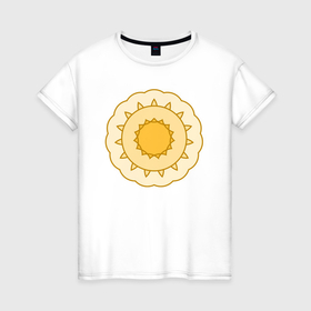 Женская футболка хлопок с принтом Медаль из окружностей в Курске, 100% хлопок | прямой крой, круглый вырез горловины, длина до линии бедер, слегка спущенное плечо | 
