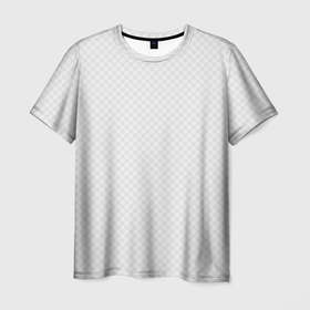 Мужская футболка 3D с принтом Очень светлый серый мелкая шахматка в Тюмени, 100% полиэфир | прямой крой, круглый вырез горловины, длина до линии бедер | Тематика изображения на принте: 