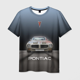 Мужская футболка 3D с принтом Американский масл кар Pontiac в Екатеринбурге, 100% полиэфир | прямой крой, круглый вырез горловины, длина до линии бедер | 