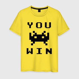 Мужская футболка хлопок с принтом You win в Екатеринбурге, 100% хлопок | прямой крой, круглый вырез горловины, длина до линии бедер, слегка спущенное плечо. | 