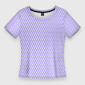 Женская футболка 3D Slim с принтом Светлый сиреневый паттерн сетка в Новосибирске,  |  | 