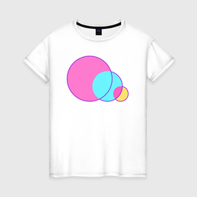 Женская футболка хлопок с принтом Три пересеченных круга в Новосибирске, 100% хлопок | прямой крой, круглый вырез горловины, длина до линии бедер, слегка спущенное плечо | 