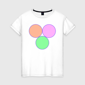 Женская футболка хлопок с принтом Три круга в Тюмени, 100% хлопок | прямой крой, круглый вырез горловины, длина до линии бедер, слегка спущенное плечо | 