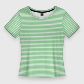 Женская футболка 3D Slim с принтом Светло зелёный в полоску ,  |  | 