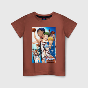 Детская футболка хлопок с принтом Баскетбол Куроко в Петрозаводске, 100% хлопок | круглый вырез горловины, полуприлегающий силуэт, длина до линии бедер | Тематика изображения на принте: 